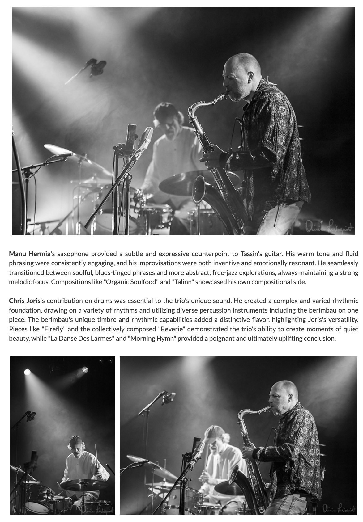 Live review Tassin Hermia Joris Marni Jazzhalo