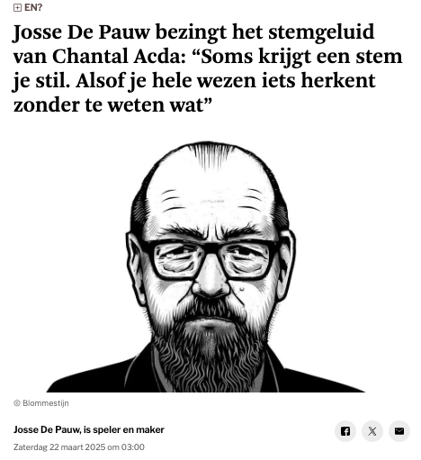 De Standaard Josse De Pauw Chantal Acda Bernaerts live review