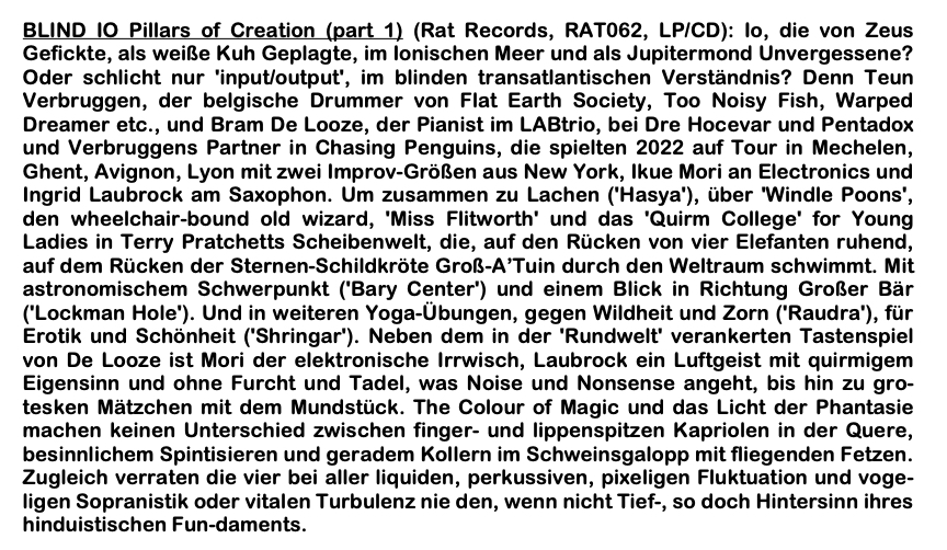 Bad Alchemy Blind Io Pillars of Creation album review