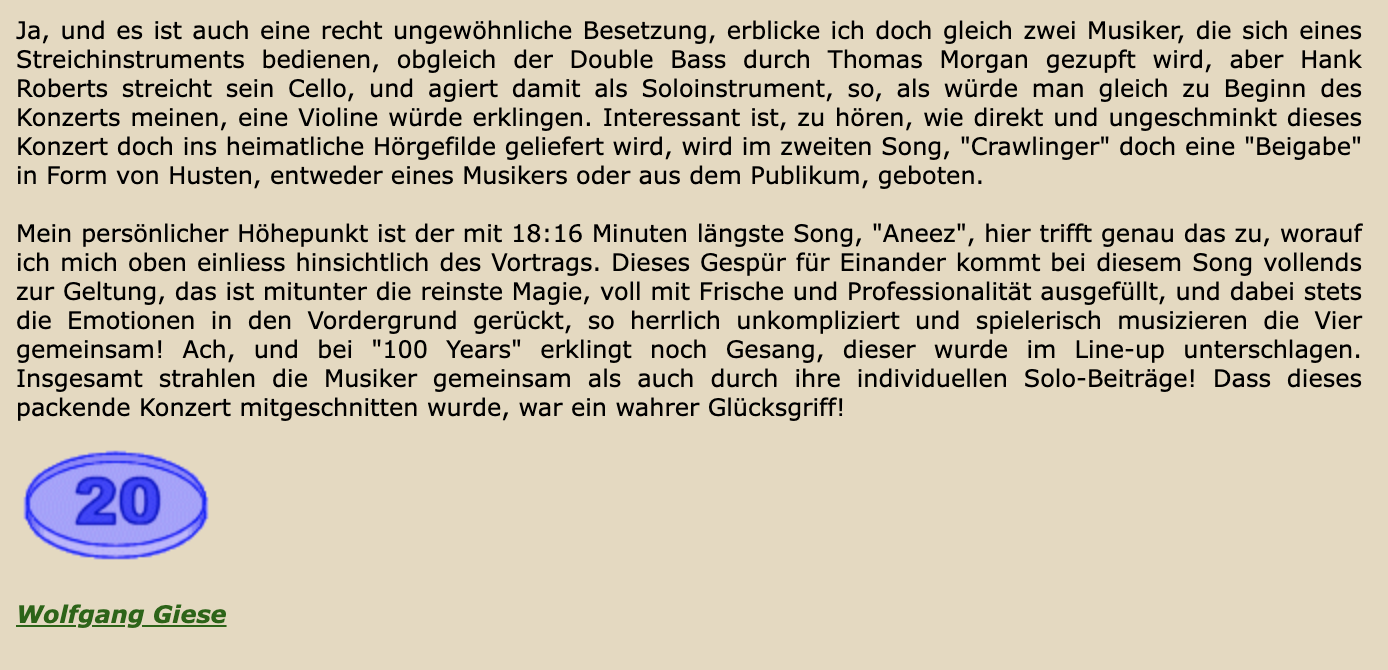 De Looze - Baron - Morgan - Roberts album review Musik An Sich
