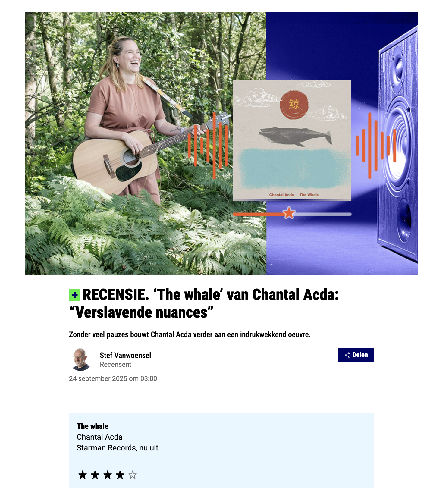 Chantal Acda Het Nieuwsblad review The Whale