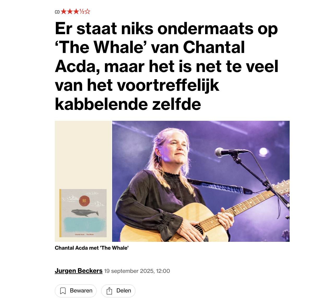 Humo review Chantal Acda The Whale