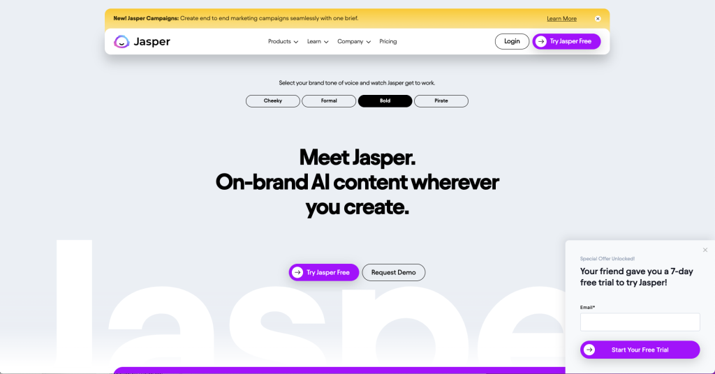 Jasper.ai ai content creation - insidr.ai