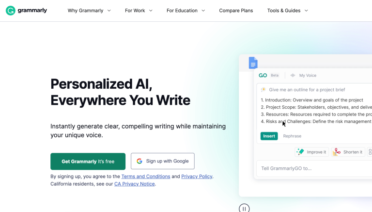 Grammarly AI writing assistant, chrome extension - insidr.ai