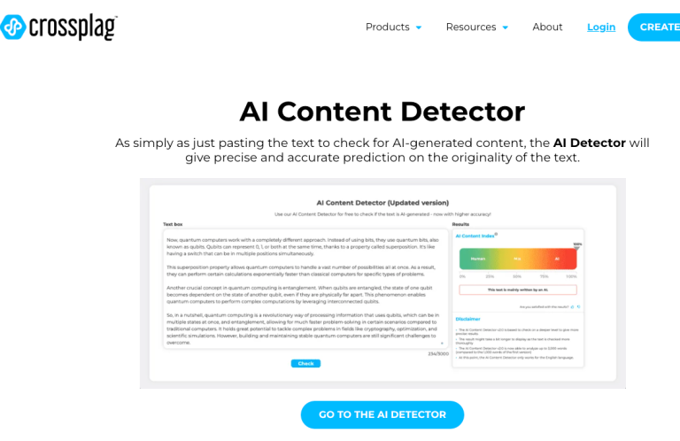 CrossPlag AI detector - insidr.ai