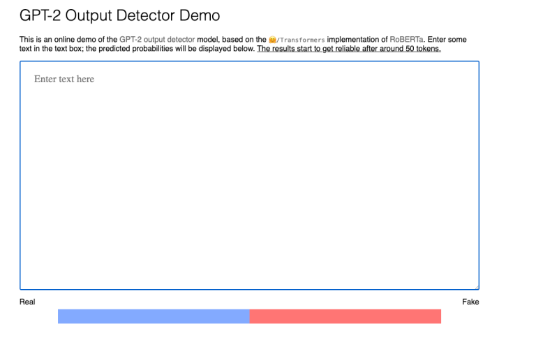 GPT-2 Output Detector ai detector - insidr.ai