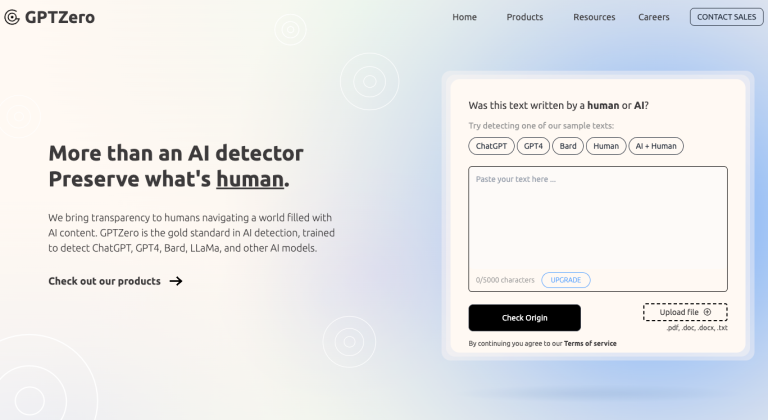 GPTZero AI detector - insidr.ai