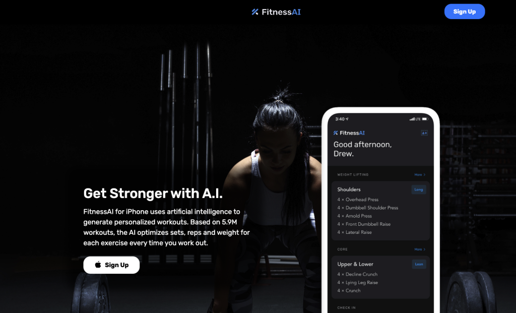 FitnessAI app for iPhone - Insidr.ai