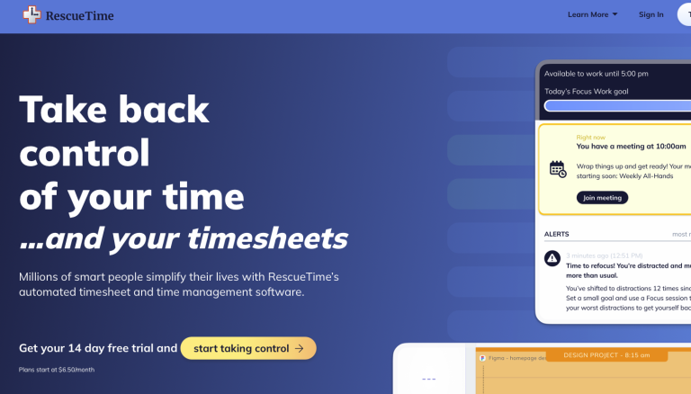 RescueTime time tracker and time management tool - insidr.ai