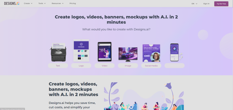 Designs.ai Videomaker AI video editing software