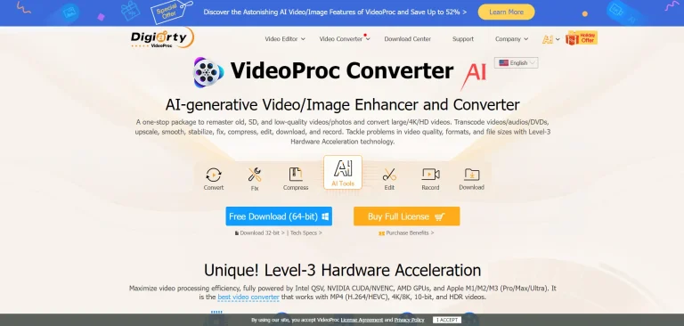 VideoProc Converter AI Video Enhancer