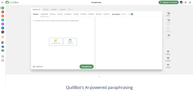 QuillBot AI Paraphrasing