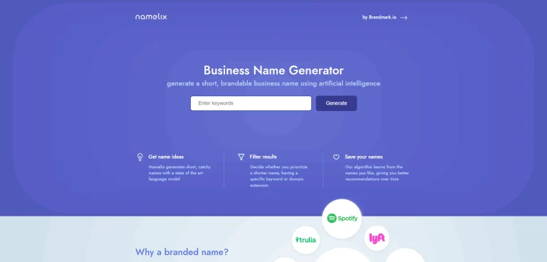 Namelix AI Startup Tools