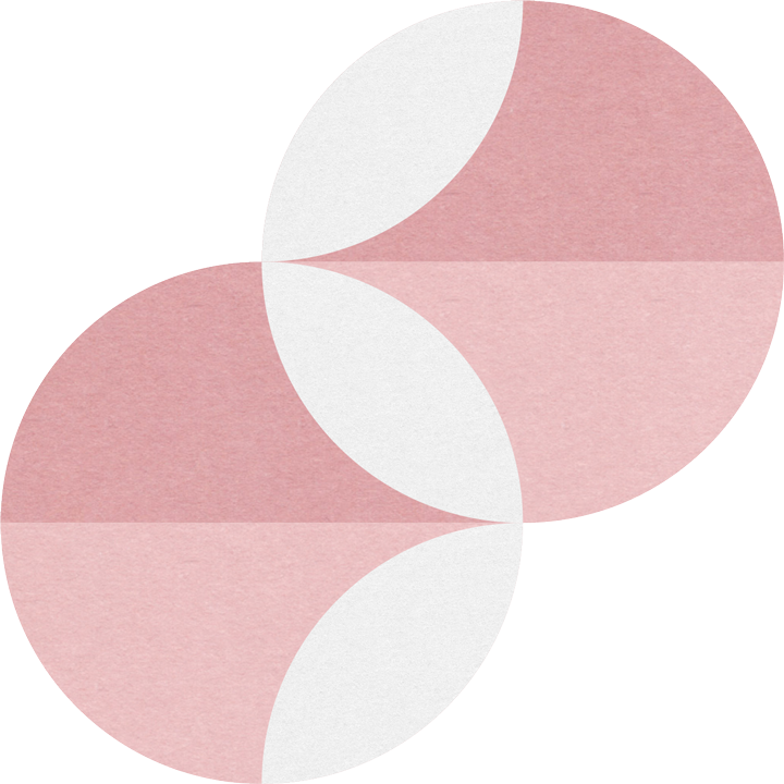 Motifs 2 cercles roses et blanc