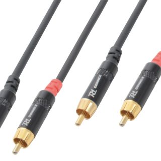 2x RCA-han til 2x RCA-han, PD Connex, sort 1.5m