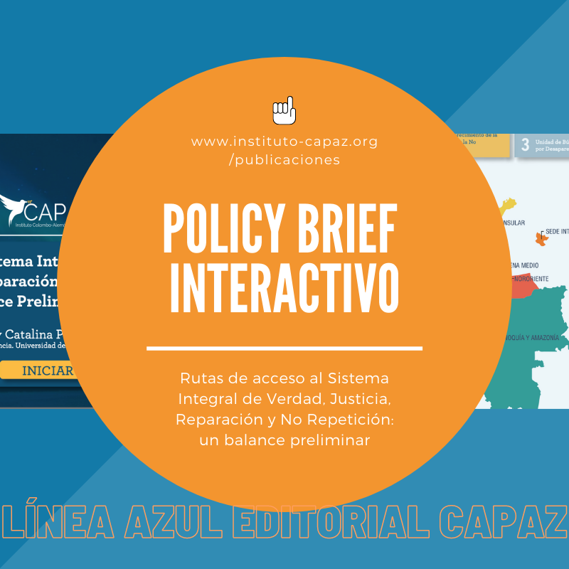 La Línea Azul editorial del Instituto CAPAZ publica recursos sobre la justicia transicional en Colombia.