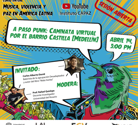 el curso virtual música, violencia y paz en América Latina es coordinado por la Universidad del Rosario y APAZ