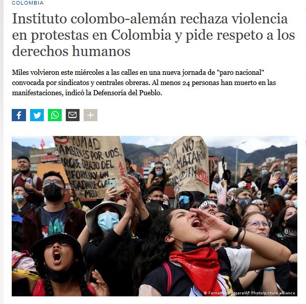 CAPAZ se pronunció en contra de la violación de los derechos humanos durante las protestas en Colombia.