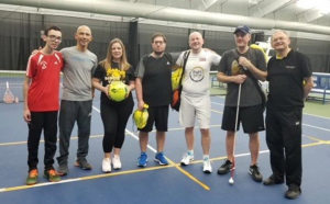 Pictures of participants at at the 1st USTA blind tennis conference and tournament in Orlando, Florida.