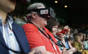 Visually Impaired tennis fans trialling GiveVision goggles for the first time at Wimbledon