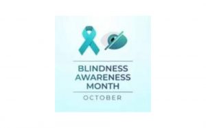 Blindness awareness month blue graphic