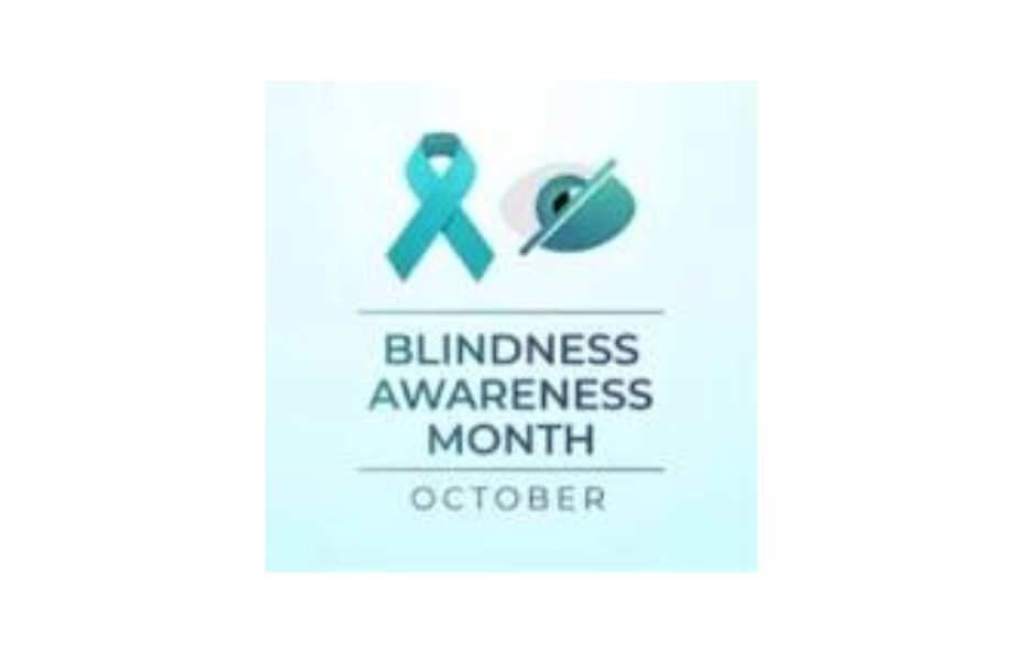 Blindness awareness month blue graphic