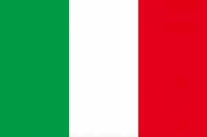 Imagen de la bandera verde, blanca y roja de Italia.