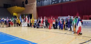 Blind Tennis players represent their countries at pre event ceremony