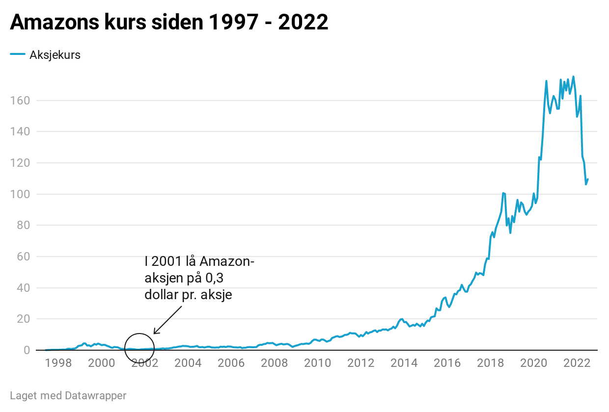 Amazon, kurs, aksjer, investere i aksjer eller eiendom