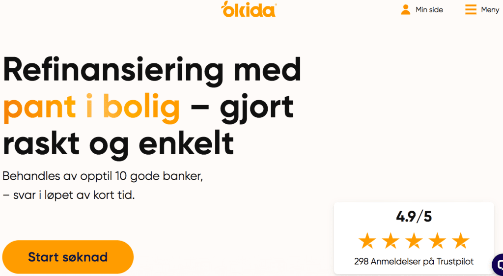 Refinansiere lånet med sikkerhet i bolig, refinansiering, omstartslån, Okida