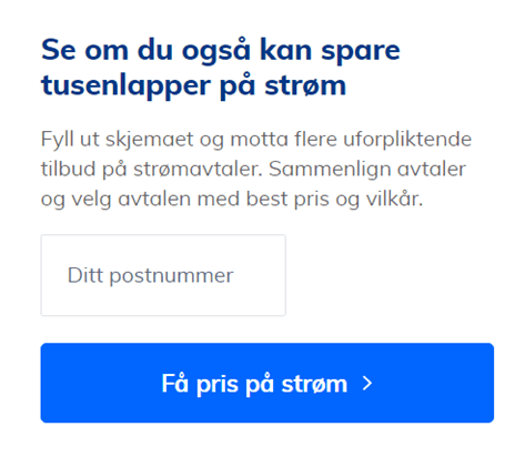 Spar penger på å bytte strømleverandør. 