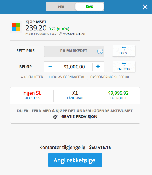 Kjøpe Microsoft aksjer