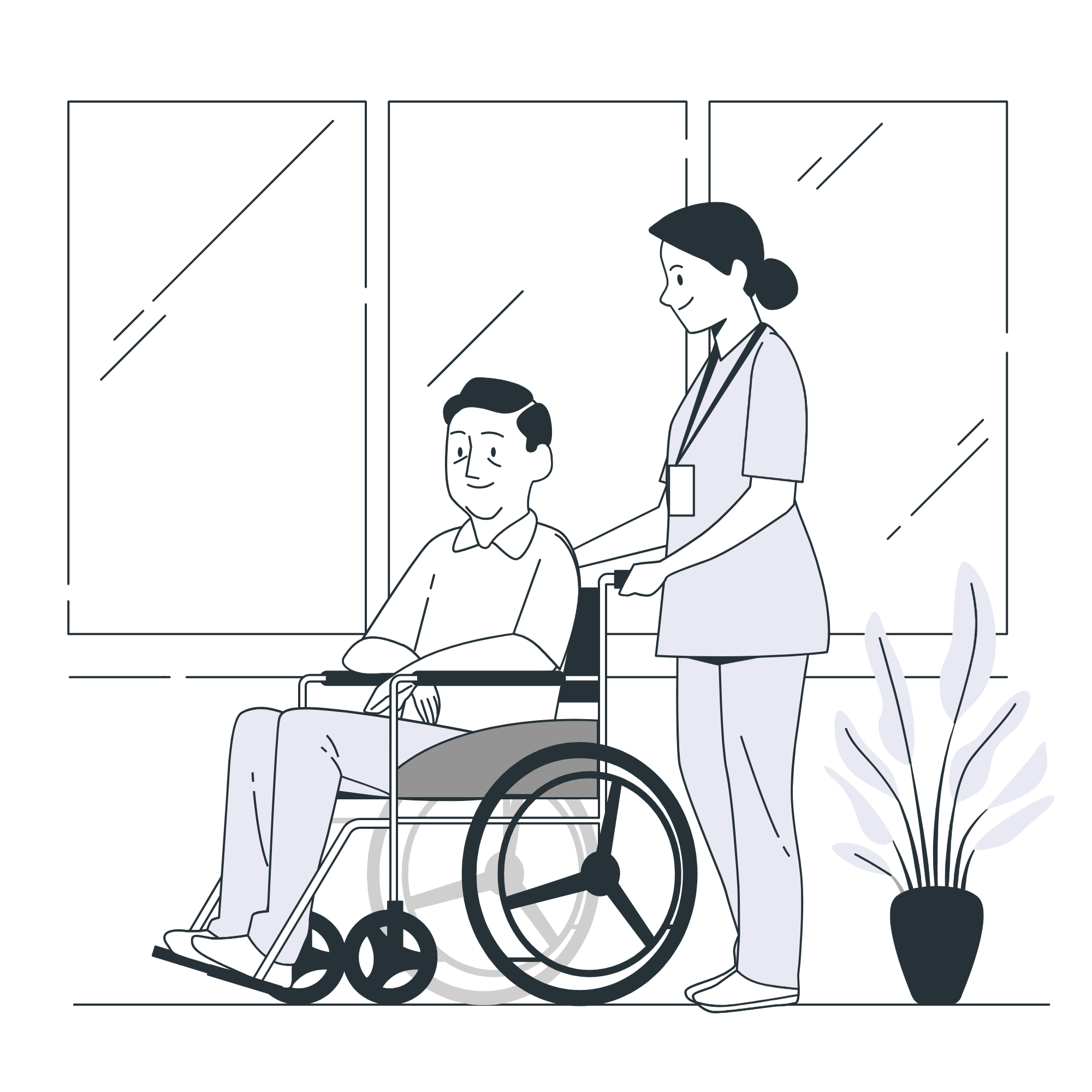 Image illustrating senior transportation services: Depicts a caregiver assisting a senior patient during transportation, ensuring safety and comfort throughout the journey.