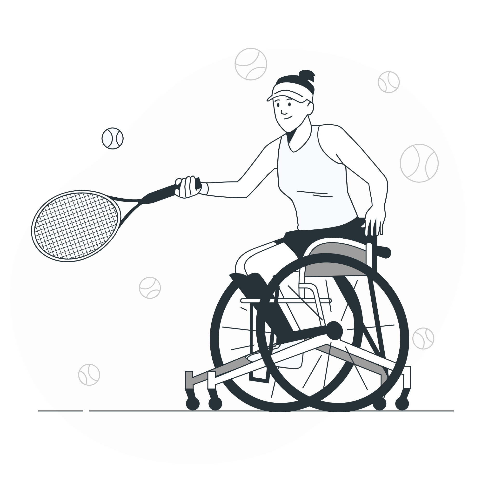 Image showcasing physical disability service: A person or an individual with physical disability playing tennis, promoting accessibility and inclusivity.