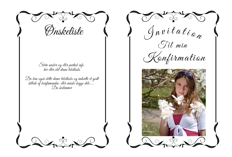 Invitation til konfirmation valg Invitationer til fest