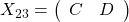 X_{23}=\left(\begin{array}{cc}C&D\end{array}\right)