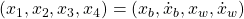 (x_1,x_2,x_3,x_4)=(x_b,\dot{x}_b,x_w,\dot{x}_w)