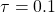 \tau=0.1