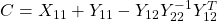 C=X_{11}+Y_{11}-Y_{12}Y_{22}^{-1}Y_{12}^T