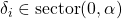 \delta_i\in\mathrm{sector}(0,\alpha)