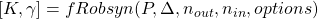 [K,\gamma]=fRobsyn(P,\Delta,n_{out},n_{in},options)