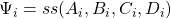 \Psi_i=ss(A_i,B_i,C_i,D_i)