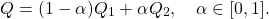 \[Q=(1-\alpha)Q_1+\alpha Q_2,\ \ \ \alpha\in[0,1].\]