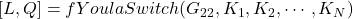 [L,Q]=fYoulaSwitch(G_{22},K_1,K_2,\cdots,K_N)