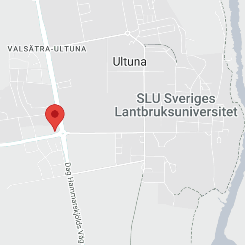 Läge på karta En screenshot på var lägenheten ligger i förhållande till SLU på kartan.