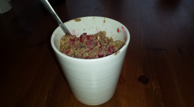 Mug cake med havregryn