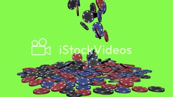 Casino chips falling in 4K