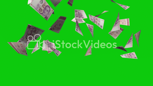 Singapore dollar bills raining in 4K
