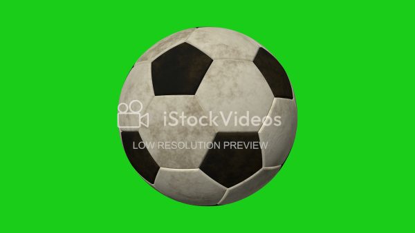 Dirty soccer ball rotating in 4K