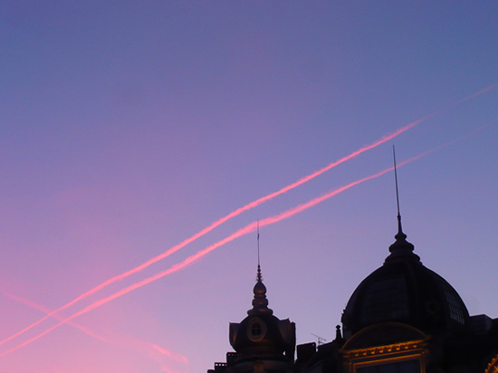 Pink vapour trails